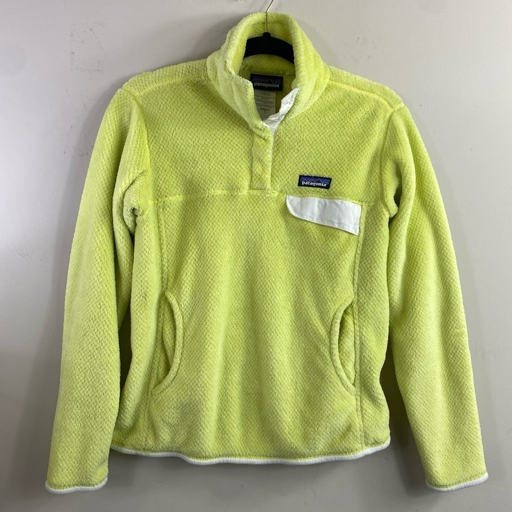 Patagonia Women’s Highlighter Yellow ReTool Snap-T Synchilla Fleece Pullover S - Picture 3 of 13